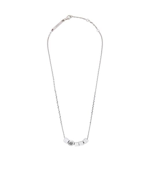 Loewe White Pebble Cube Sterling Necklace
