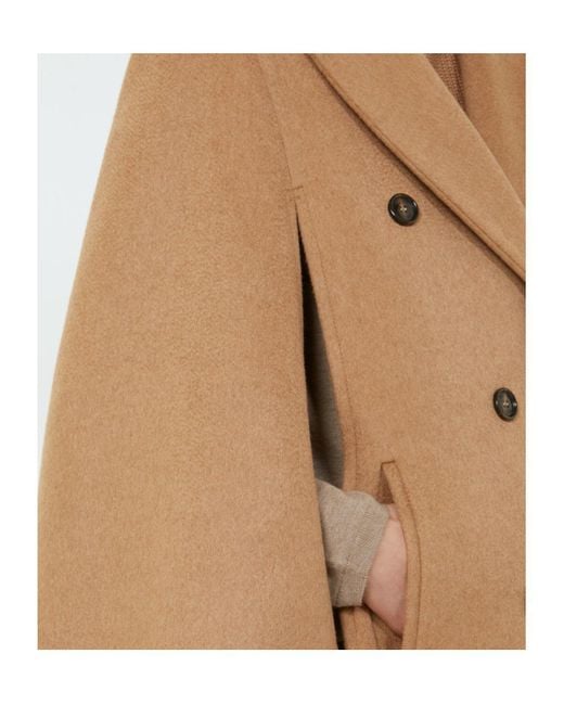 Max Mara Natural Pordoi Draped Cape