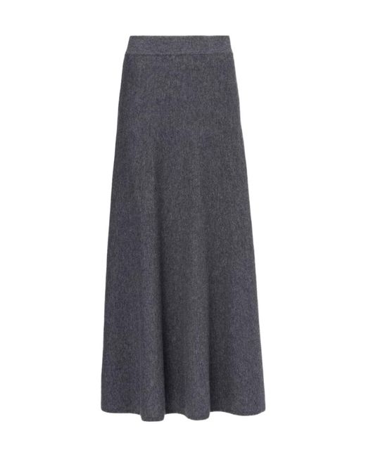 Lisa Yang Gray Torie Knitted Cashmere Maxi Skirt