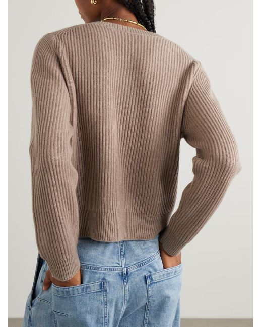 Nili Lotan Brown Korina Ribbed Sweater