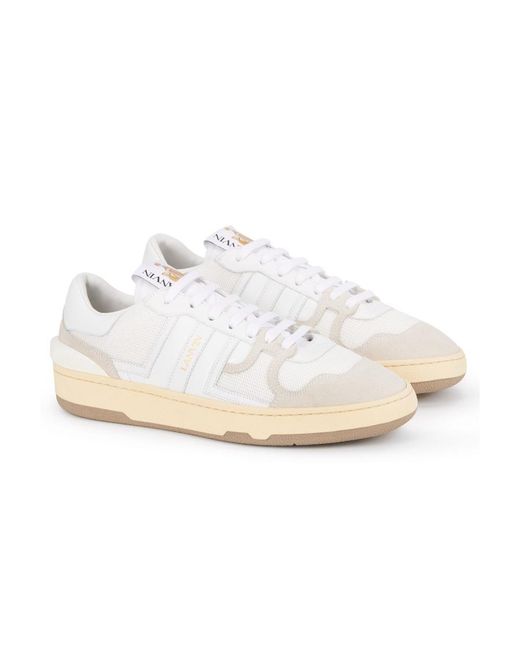 Lanvin White Clay Leather Sneakers for men