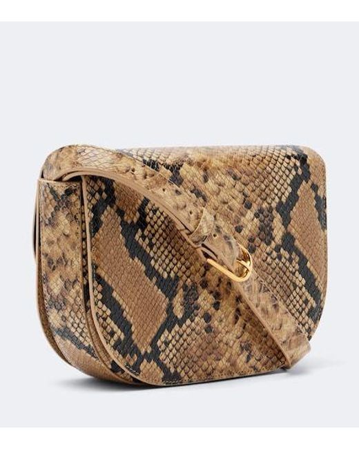 Nili Lotan White Francoise Snake-Effect Leather Crossbody Bag