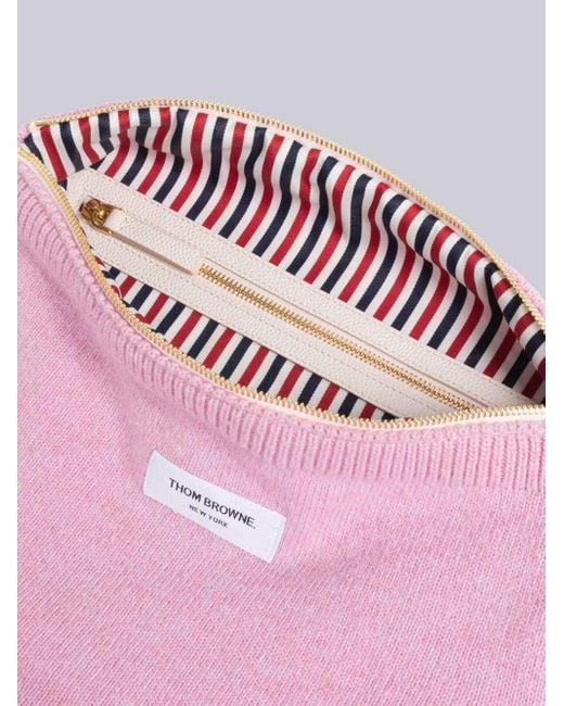Thom Browne Pink 4-Bar Striped Zipped Crossbody Bag for men