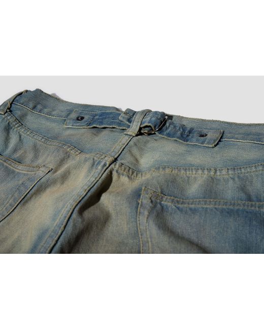 A.PRESSE Blue Washed Wide-Leg Jeans for men