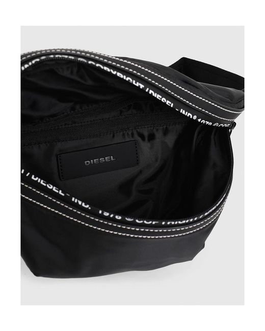 DIESEL Black Logo Collision Pattern Waist Bag for men