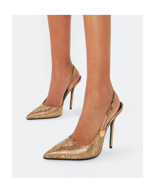 Versace Metallic Crystal-Embellished 110Mm Pumps
