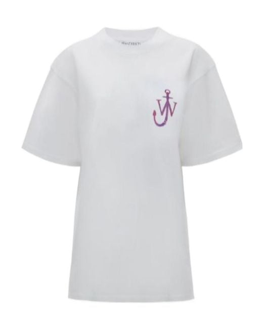 J.W. Anderson White Jw Anderson Logo Printed Crewneck T-Shirt