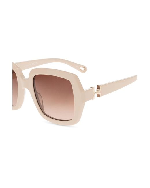 Chloé Pink Chloé Eyewear Square Frame Sunglasses