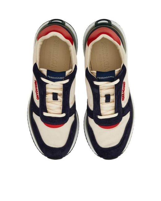 Ferragamo Blue Low Cut Sneaker for men