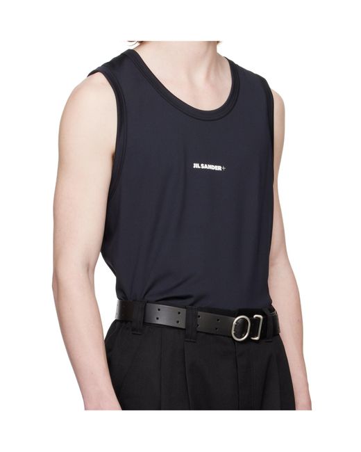 Jil Sander Blue Crewneck Jersey Performance Tank Top for men