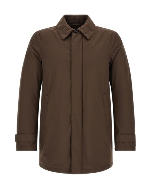 Herno Brown Long-Sleeved Padded Jacket for men