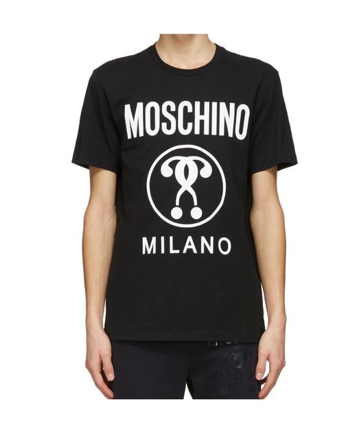 Moschino Black Pattern Printed T-Shirt for men