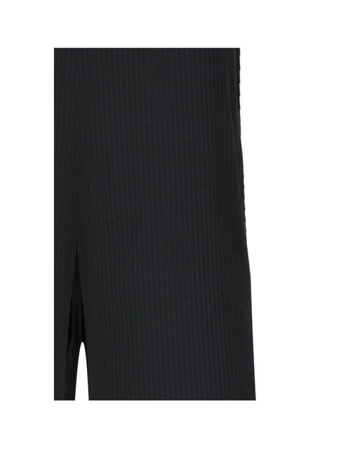 Pleats Please Issey Miyake Black Pleats Please Issey Miyake Fringed Edge Trousers