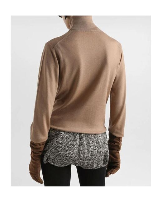 Dolce & Gabbana Brown Turtleneck Knitted Jumper