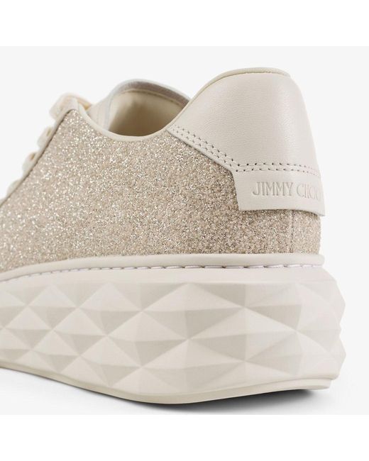 Jimmy Choo Natural Embellished Lace-Up Sneakers