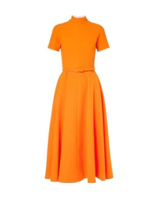 Emilia Wickstead Orange Midi Dress