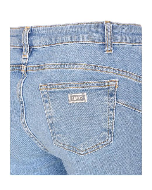 Liu Jo Blue Logo Patch Flared Jeans