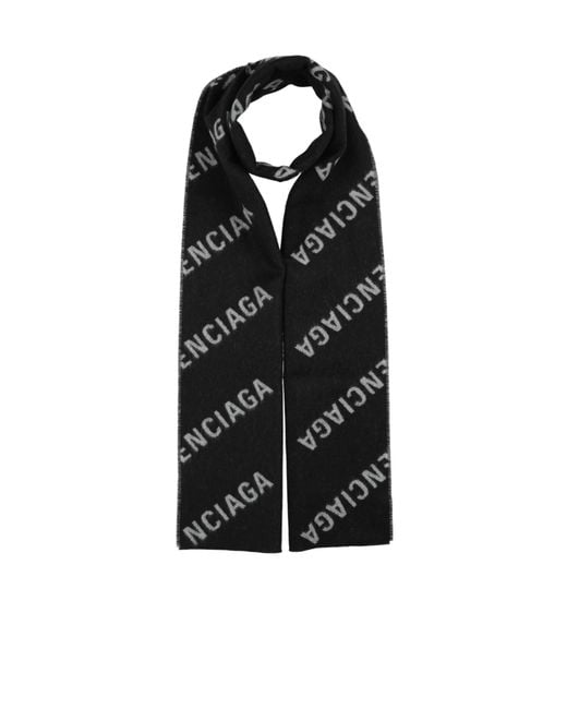 Balenciaga Black Wool Scarf