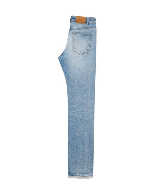 Saint Laurent Blue Low-Rise Straight Leg Jeans