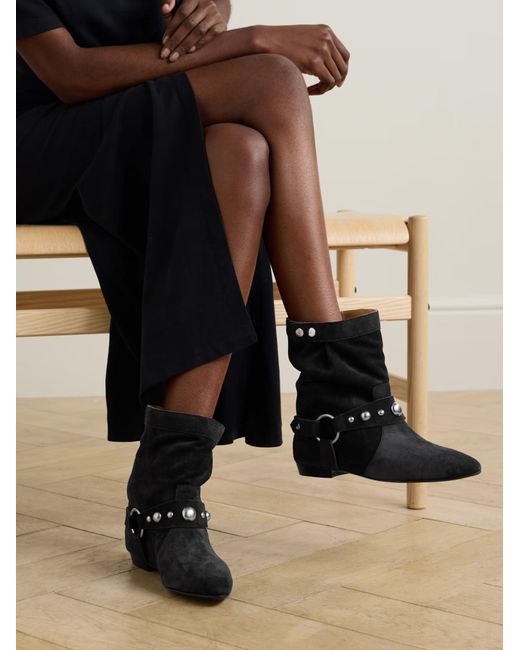 Isabel Marant Black Stania Slip-On Ankle Boots
