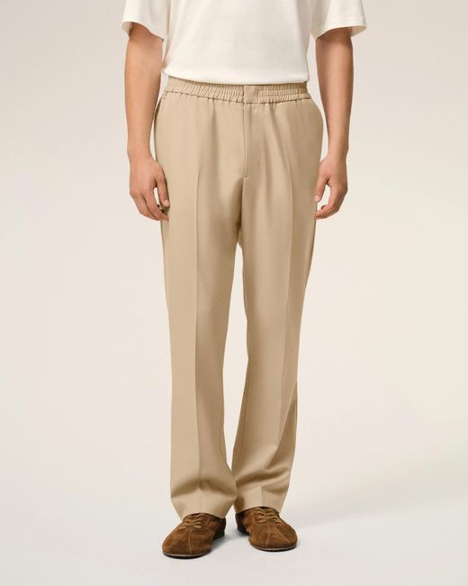 AMI Natural Ami Gabardine Elasticated Waist Trousers for men