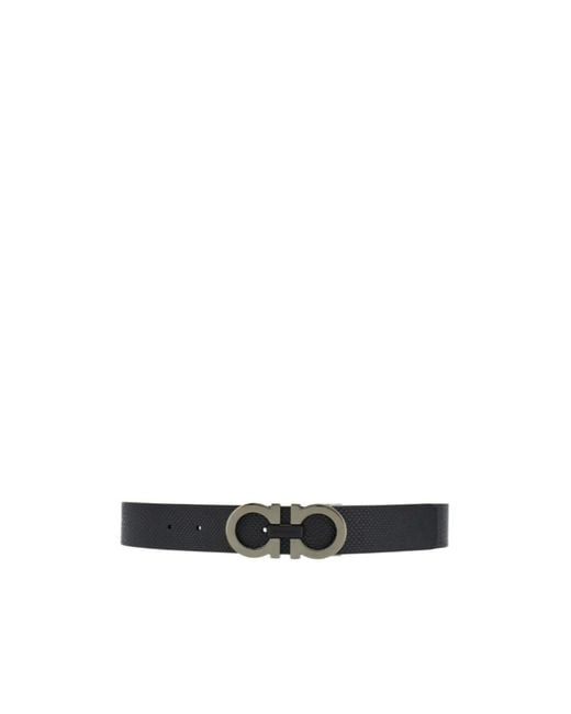 Ferragamo White Ferragamo Logo Engraved Buckled Belt for men