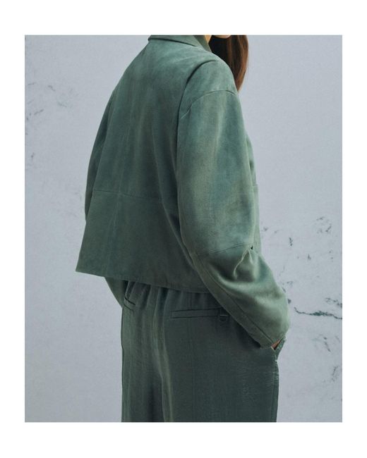 Marella Green Suede Boxy Jacket