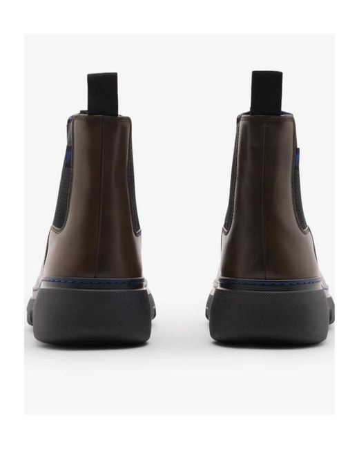 Burberry Black Creeper Panelled Ankle Boots for men