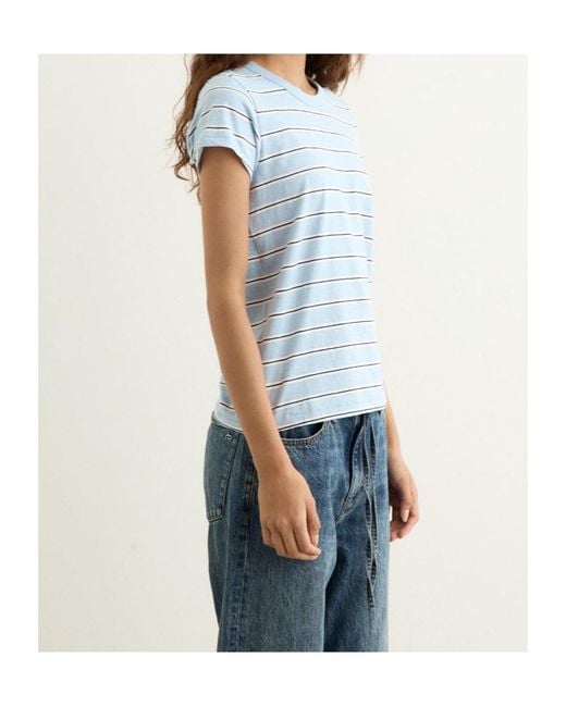 Rag & Bone Blue Slub Stripe T-Shirt