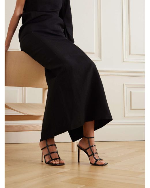 Gianvito Rossi Metallic Square-Headed High-Heeled Sandals