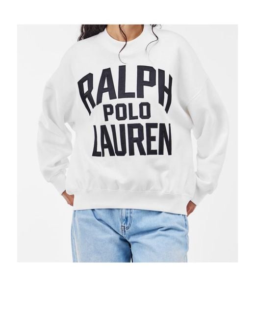Polo Ralph Lauren White Graphic Crew Sweatshirt