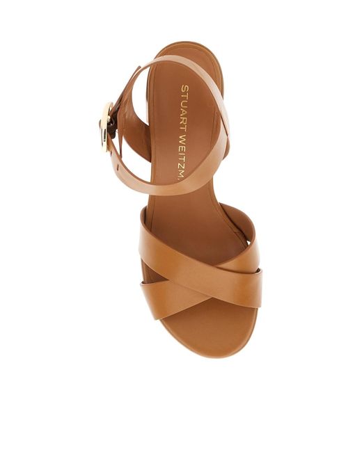 Stuart Weitzman Brown Heeled Sandal With Open Toe