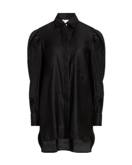 Max Mara Black Solid Colour Shirts Blouses