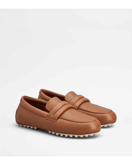Tod's Brown Round-Toe Loafers for men
