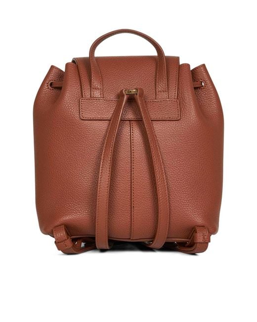 Ferragamo Brown Drawstring Flap Backpack