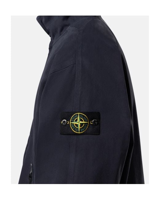 Stone Island Blue Oversized-Fit Track Jacket With Zip Pockets for men