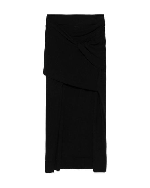 Totême Black Totême Draped Fine Knit Skirt