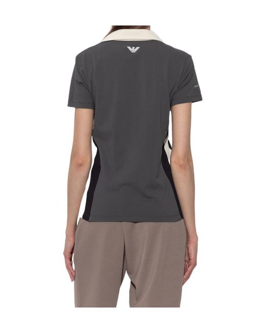 EA7 Black Logo-Print Colourblock T-Shirt