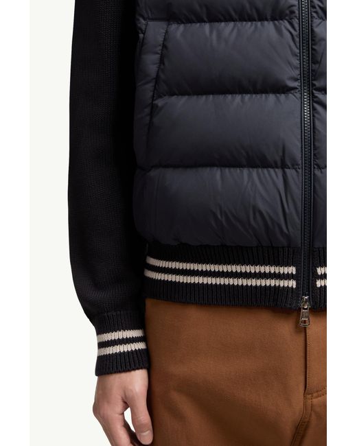 Moncler Blue Panelled Zipped Jacket for men
