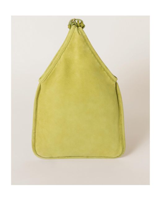 Miu Miu Yellow Suede Handbag With Tassels
