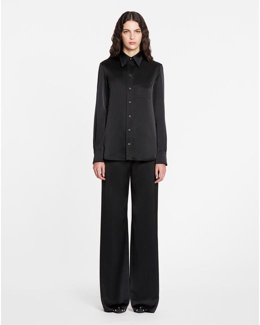 Lanvin Blue Wide-Leg Tailored Pants For