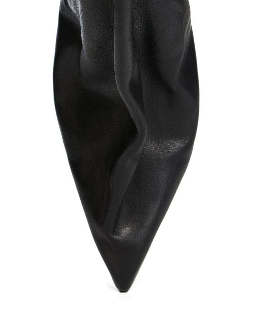 Rick Owens Black Pointed Toe Taco Boots