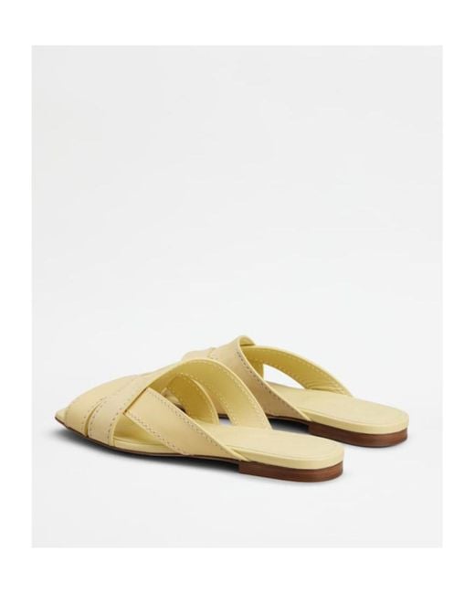 Tod's Metallic Crossover-Strap Square-Toe Sandals
