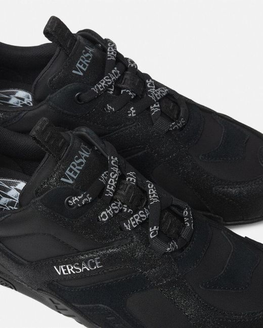 Versace Black Galaxia Lace-Up Sneakers