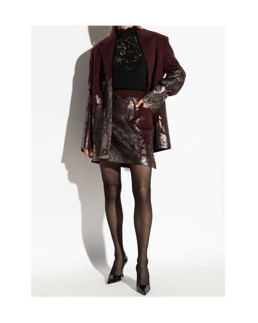 Etro Black Lace Detailed Long-Sleeve Top