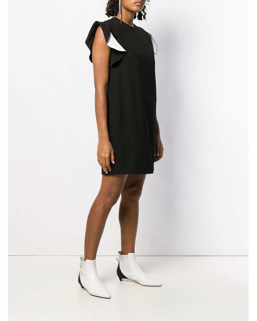 Givenchy Black Ruffle Sleeve Straight Fit Dress
