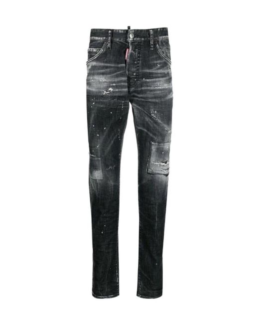 DSquared² Gray 1964 Distressed Slim-Fit Jeans for men