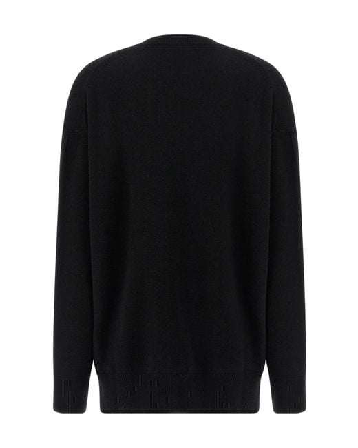 Jil Sander Black Long Sleeve V-Neck Jumper