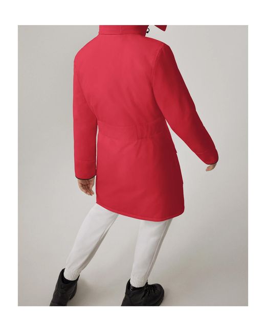 Canada Goose Red Logo-Patch Zip-Fastening Coat