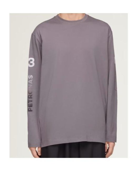 Y-3 Gray Mercedes Chaos Logo Long Sleeve T-Shirt for men